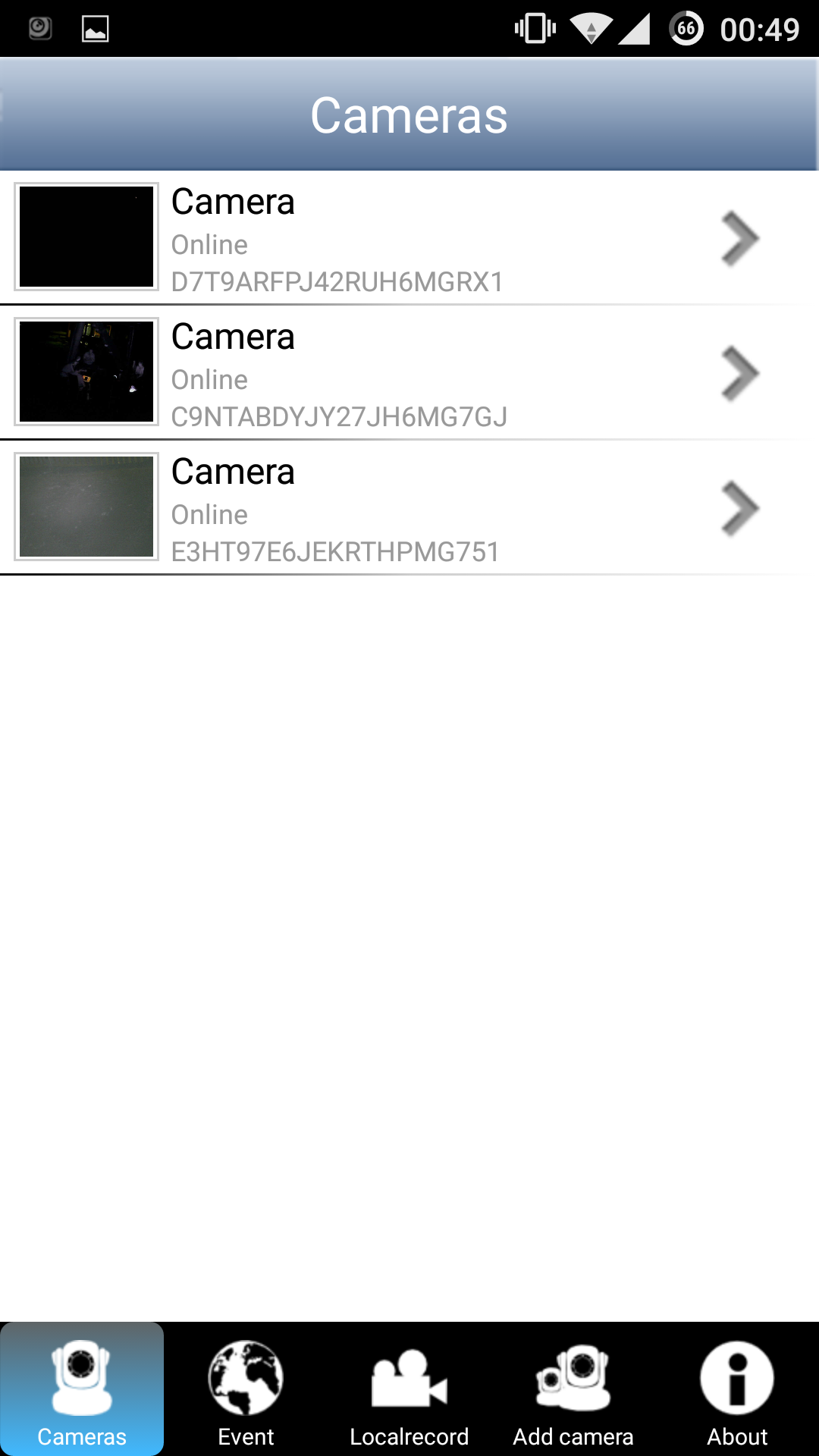screenshot of all cameras